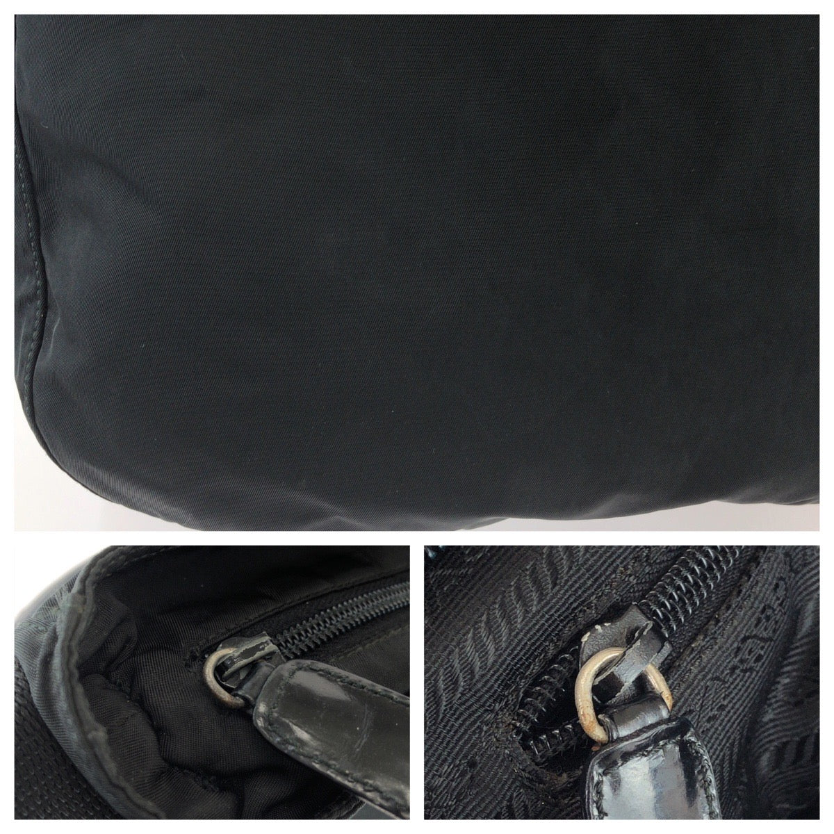 26173
PRADA プラダ テスート 三角ロゴプレート ブラック 黒 シルバー金具 ナイロン / レザー ショルダーバッグ レディース ABP35