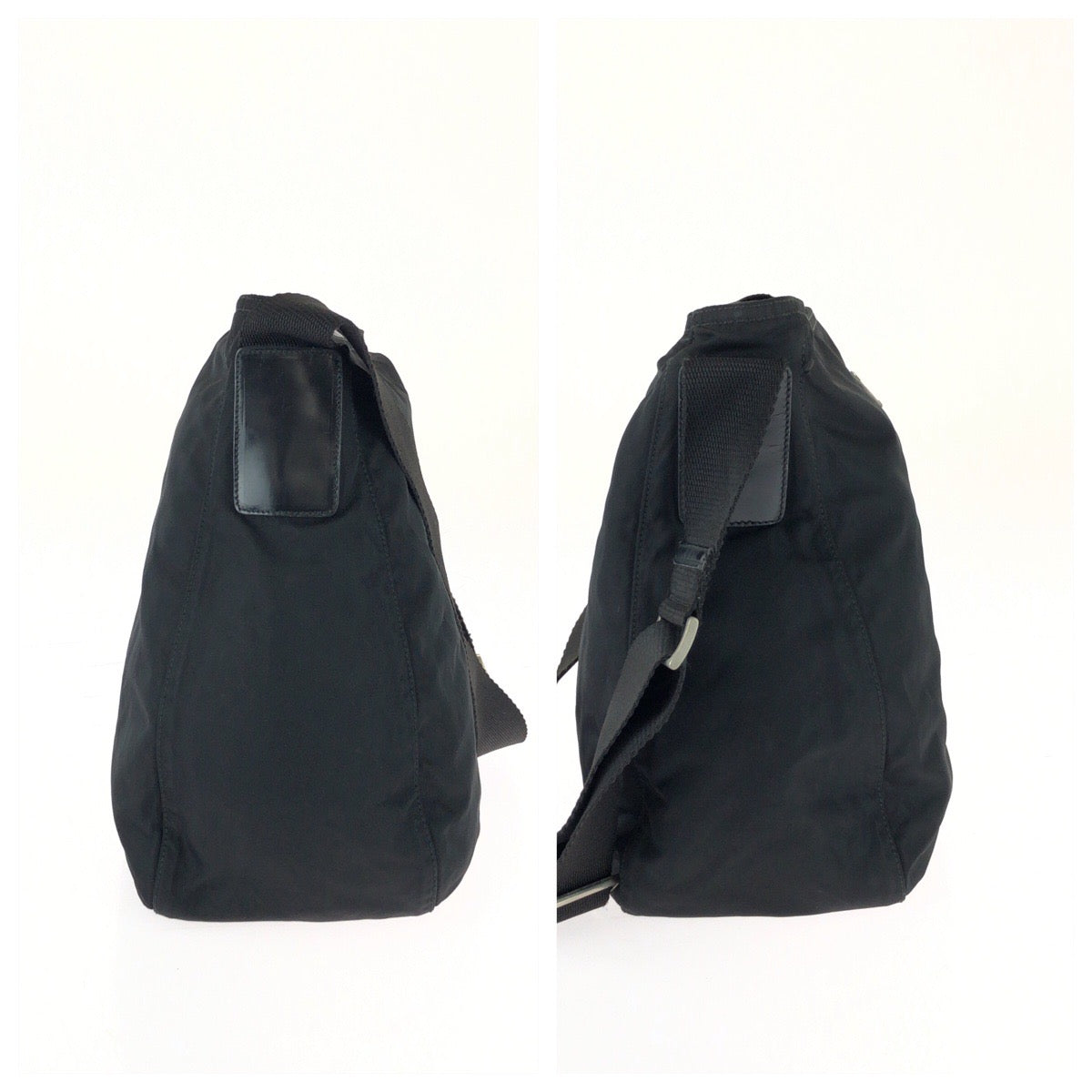 26173
PRADA プラダ テスート 三角ロゴプレート ブラック 黒 シルバー金具 ナイロン / レザー ショルダーバッグ レディース ABP35