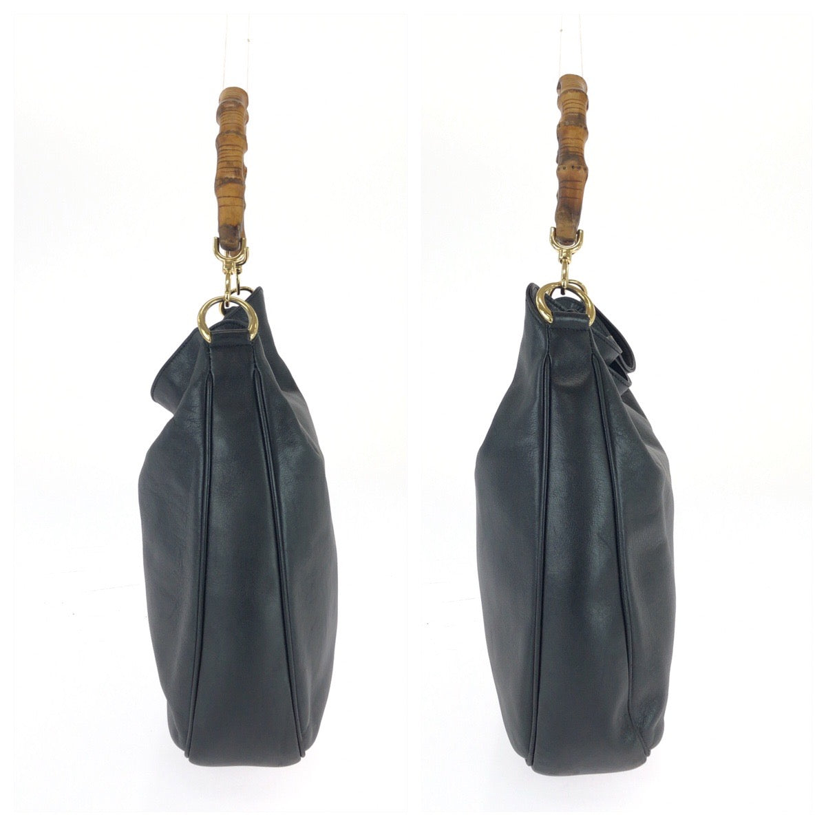 26174
GUCCI グッチ バンブー ホーボー 2way ブラック 黒 ゴールド金具 レザー 001 1577 ハンドバッグ ショルダーバッグ レディース ABP37