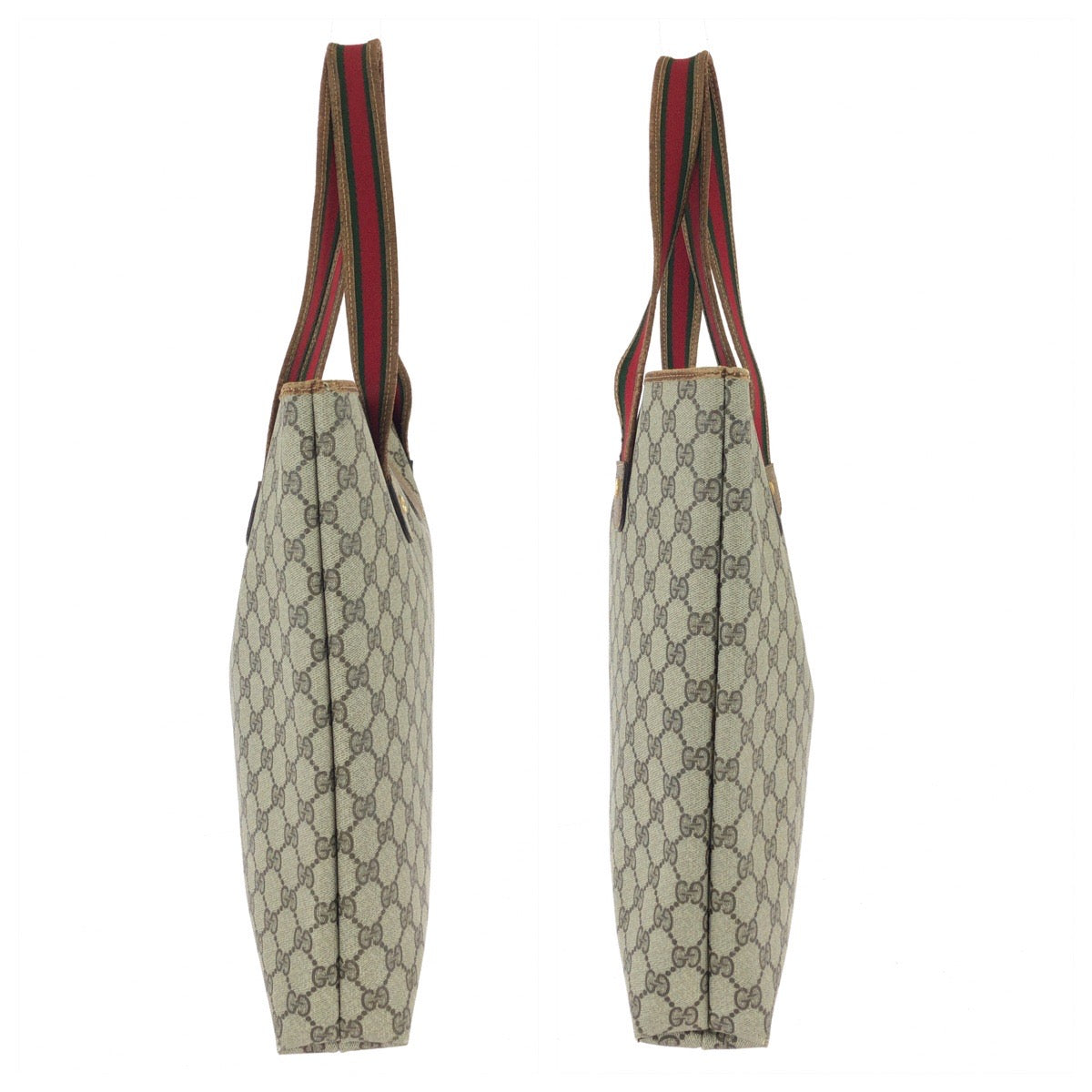 26175
GUCCI グッチ ヴィンテージ オールドグッチ シェリーライン インターロッキングG ベージュ ゴールド金具 GGスプリームキャンバス トートバッグ レディース AB28