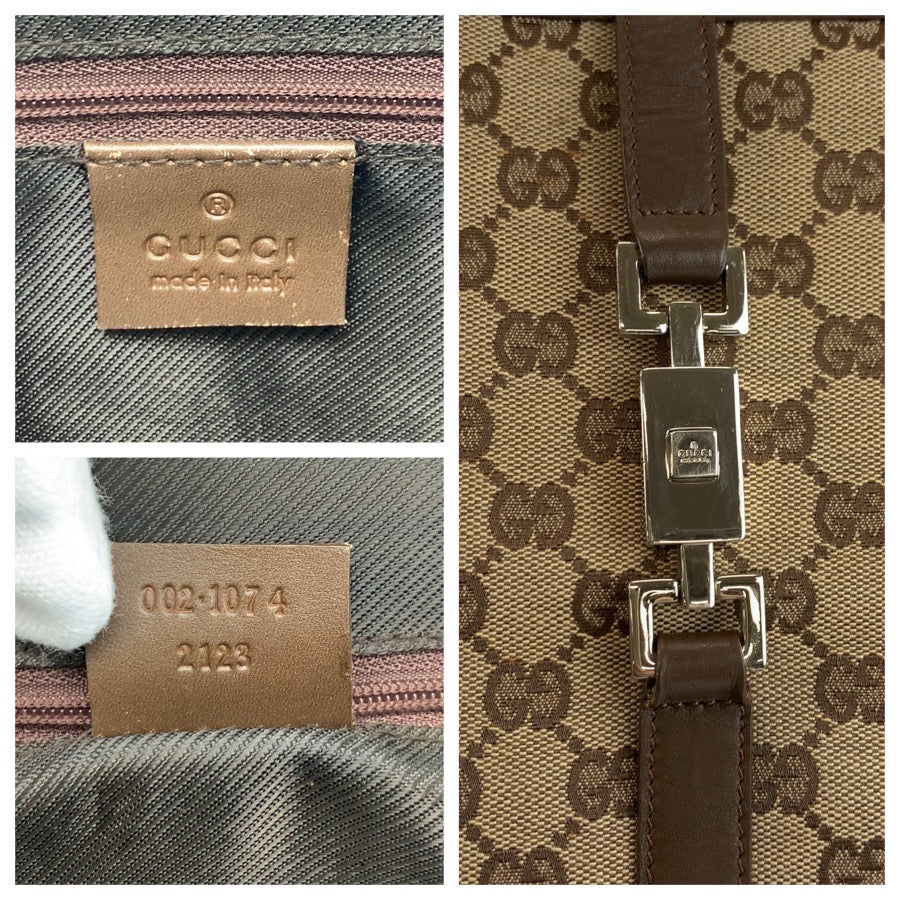 26176
GUCCI グッチ ジャッキー ブラウン ベージュ シルバー金具 GGキャンバス / レザー 002 1074 トートバッグ ショルダーバッグ レディース AB30