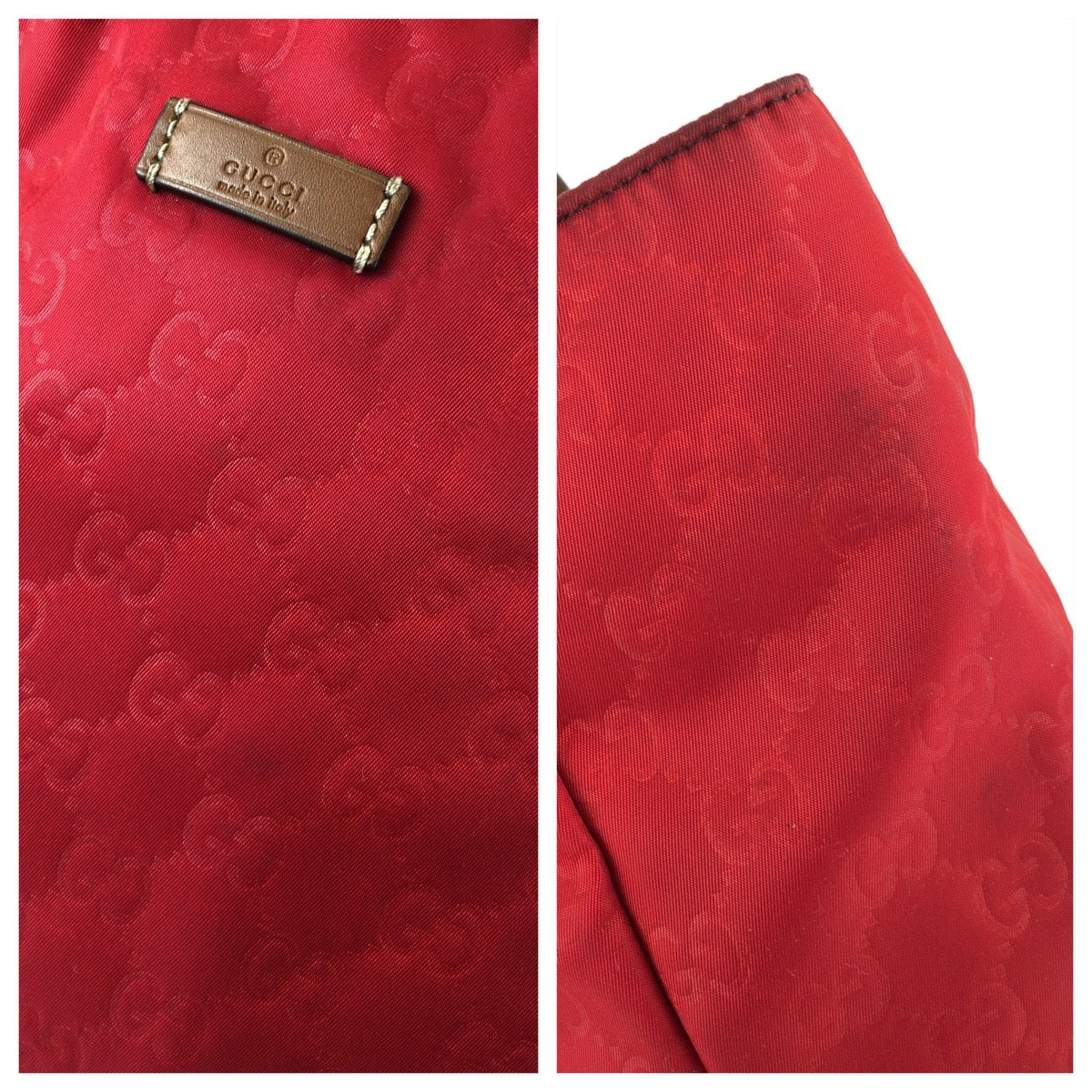 26177
GUCCI グッチ GGナイロン レッド ブラウン ゴールド金具 ナイロン / レザー 282439 トートバッグ ハンドバッグ レディース ABP37