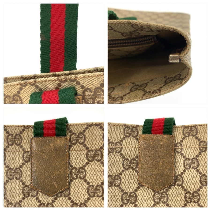 26180
GUCCI グッチ ヴィンテージ シェリーライン ベージュ ブラウン GGスプリームキャンバス 02 37 1300 トートバッグ ハンドバッグ レディース AB23