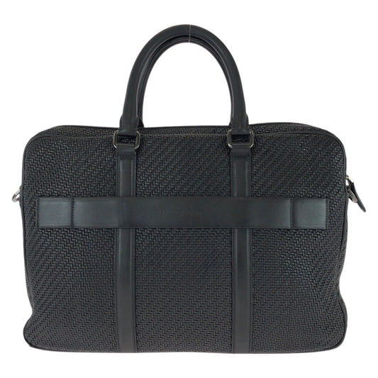 26181
Ermenegildo Zegna エルメネジルド ゼニア ペッレテスータ ブラック 黒 ガンメタ金具 レザー ビジネスバッグ ブリーフケース メンズ AB14