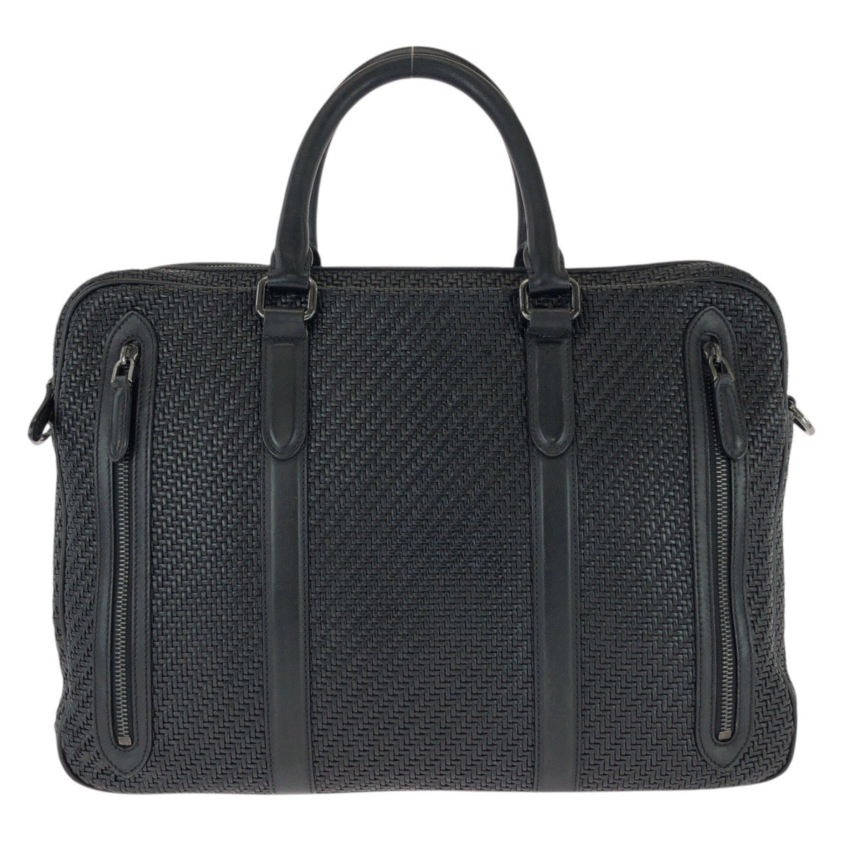 26181
Ermenegildo Zegna エルメネジルド ゼニア ペッレテスータ ブラック 黒 ガンメタ金具 レザー ビジネスバッグ ブリーフケース メンズ AB14