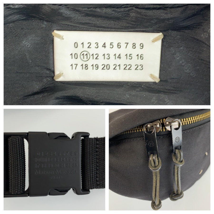 26182
Maison Margiela メゾン マルジェラ ブラック 黒 キャンバス ボディバッグ ウエストポーチ 男女兼用 メンズ ABP35