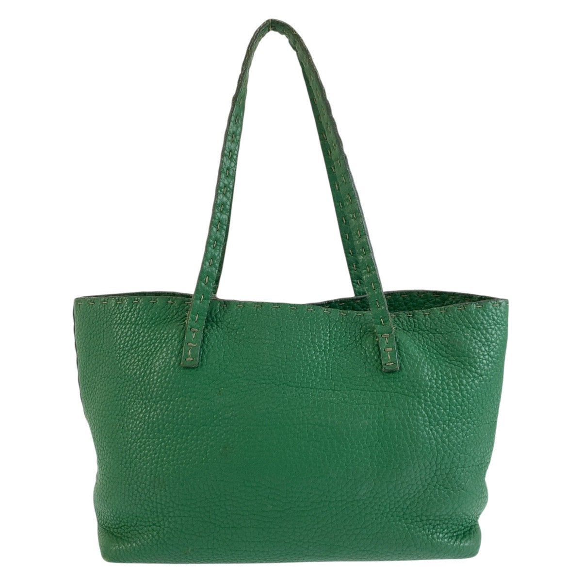 26183
FENDI フェンディ セレリア グリーン シルバー金具 レザー 8BH099 トートバッグ ハンドバッグ レディース AB23