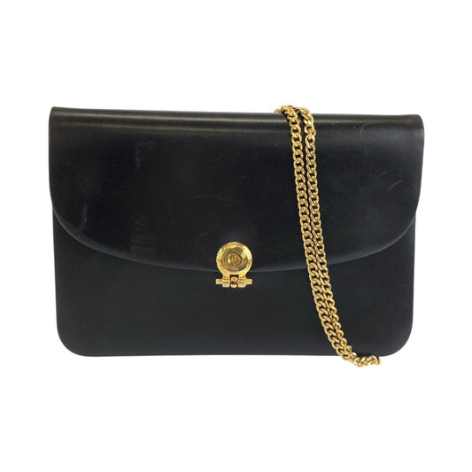 26186
Christian Dior クリスチャンディオール ヴィンテージ ブラック 黒 ゴールド金具 レザー チェーンショルダーバッグ ハンドバッグ レディース ABP35