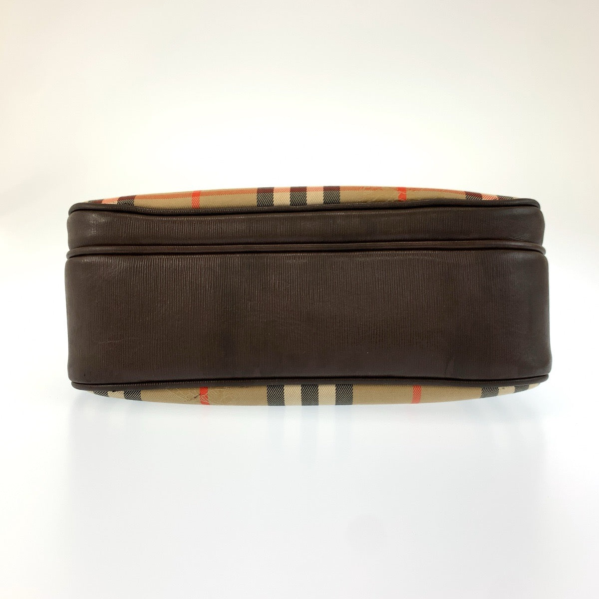 26187
Burberrys バーバリーズ ヴィンテージ シャドーホース チェック柄 ベージュ ブラウン ゴールド金具 キャンバス / レザー ショルダーバッグ ポシェット レディース AB23