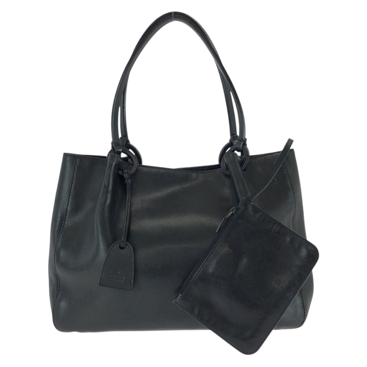 26191
GUCCI グッチ ブラック 黒 シルバー金具 レザー 101919 トートバッグ ハンドバッグ レディース AB28