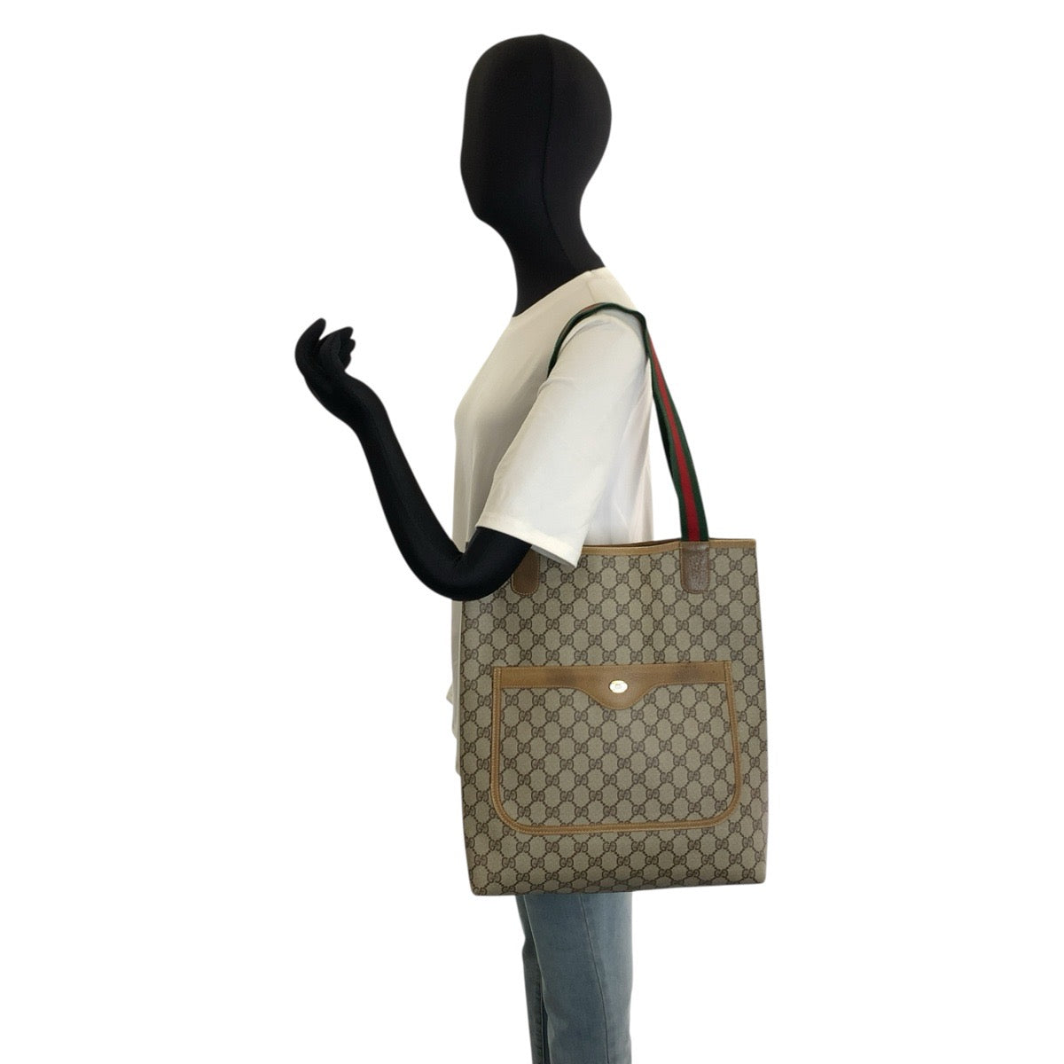26193
GUCCI グッチ ヴィンテージ シェリーライン ベージュ GGスプリームキャンバス 40 02 003 トートバッグ ショルダーバッグ レディース ABP28