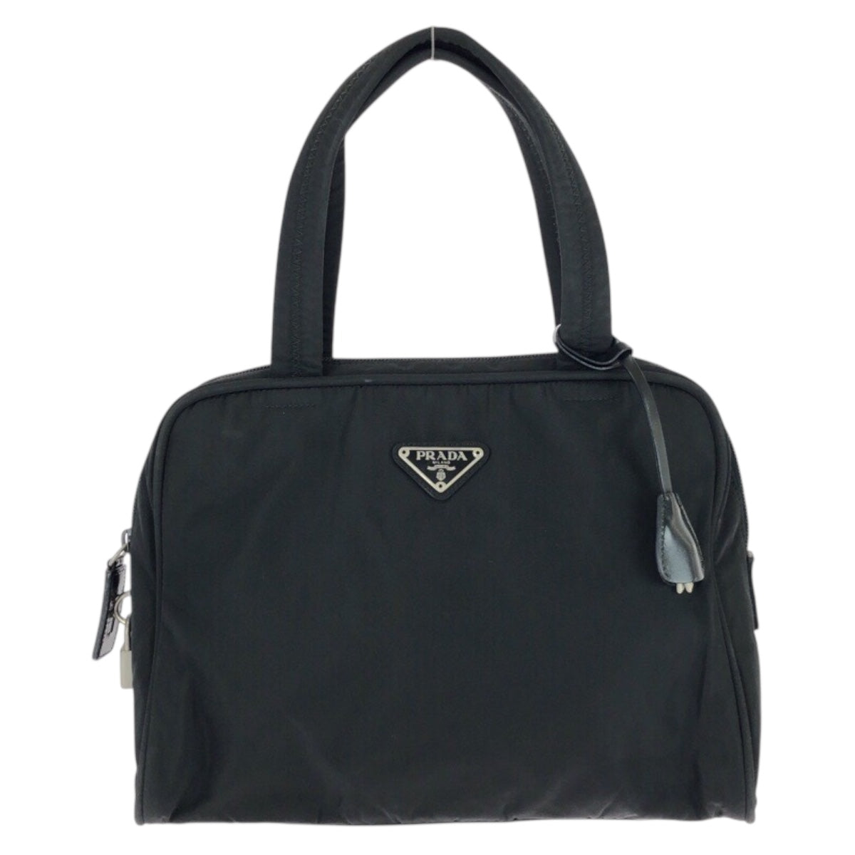 26194
PRADA プラダ テスート 三角ロゴプレート ブラック 黒 シルバー金具 ナイロン ハンドバッグ レディース ABP30