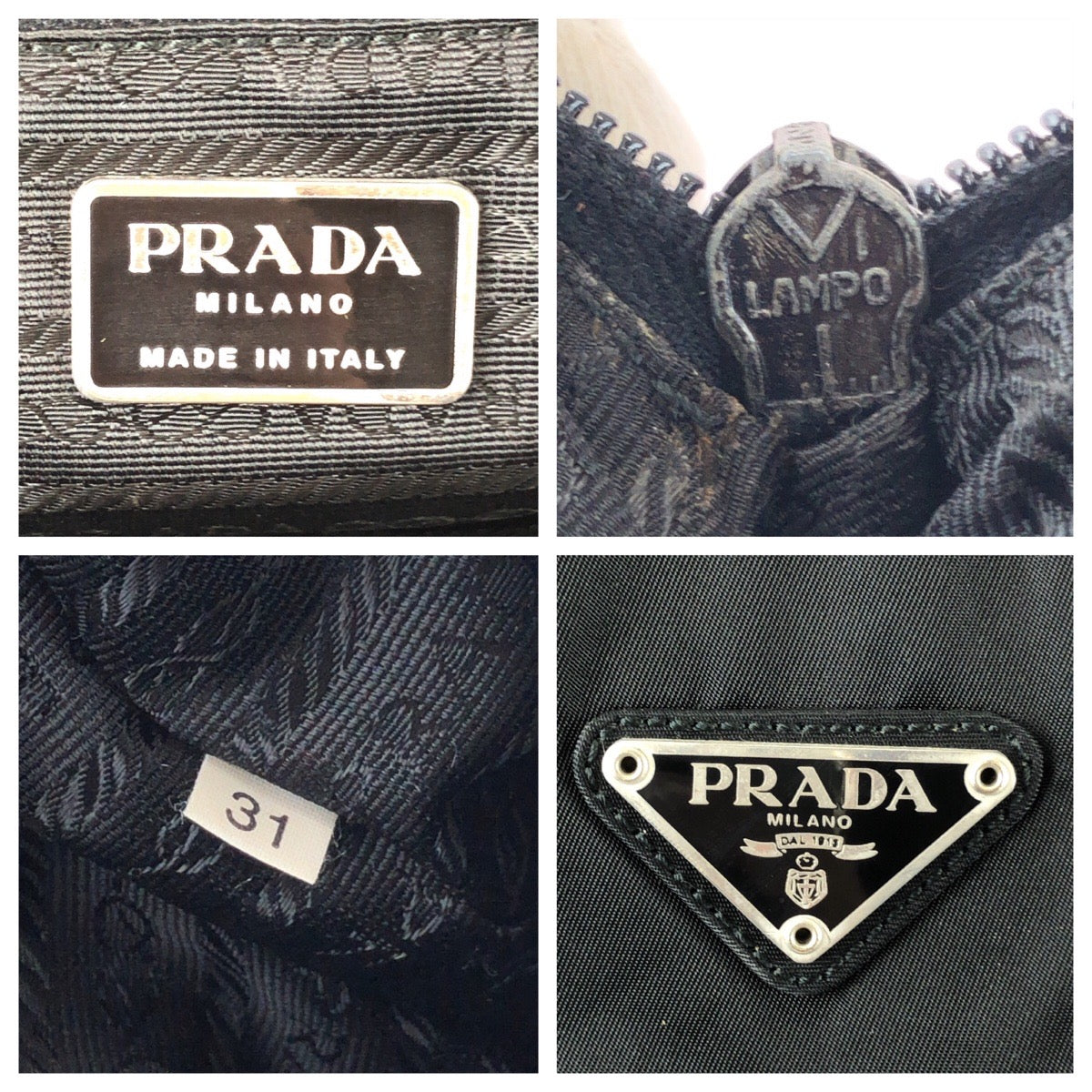 26194
PRADA プラダ テスート 三角ロゴプレート ブラック 黒 シルバー金具 ナイロン ハンドバッグ レディース ABP30
