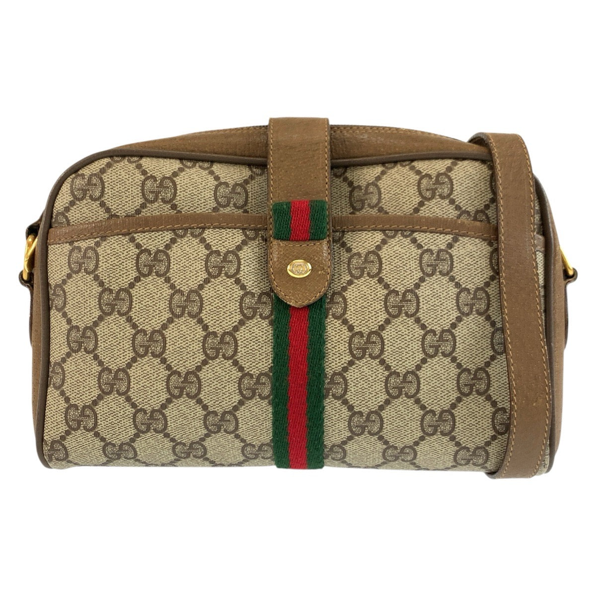 26196
GUCCI グッチ ヴィンテージ シェリーライン ベージュ ゴールド金具 GGスプリームキャンバス / レザー 116 02 055 ショルダーバッグ ポシェット レディース AB37