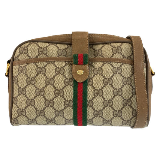 26196
GUCCI グッチ ヴィンテージ シェリーライン ベージュ ゴールド金具 GGスプリームキャンバス / レザー 116 02 055 ショルダーバッグ ポシェット レディース AB37