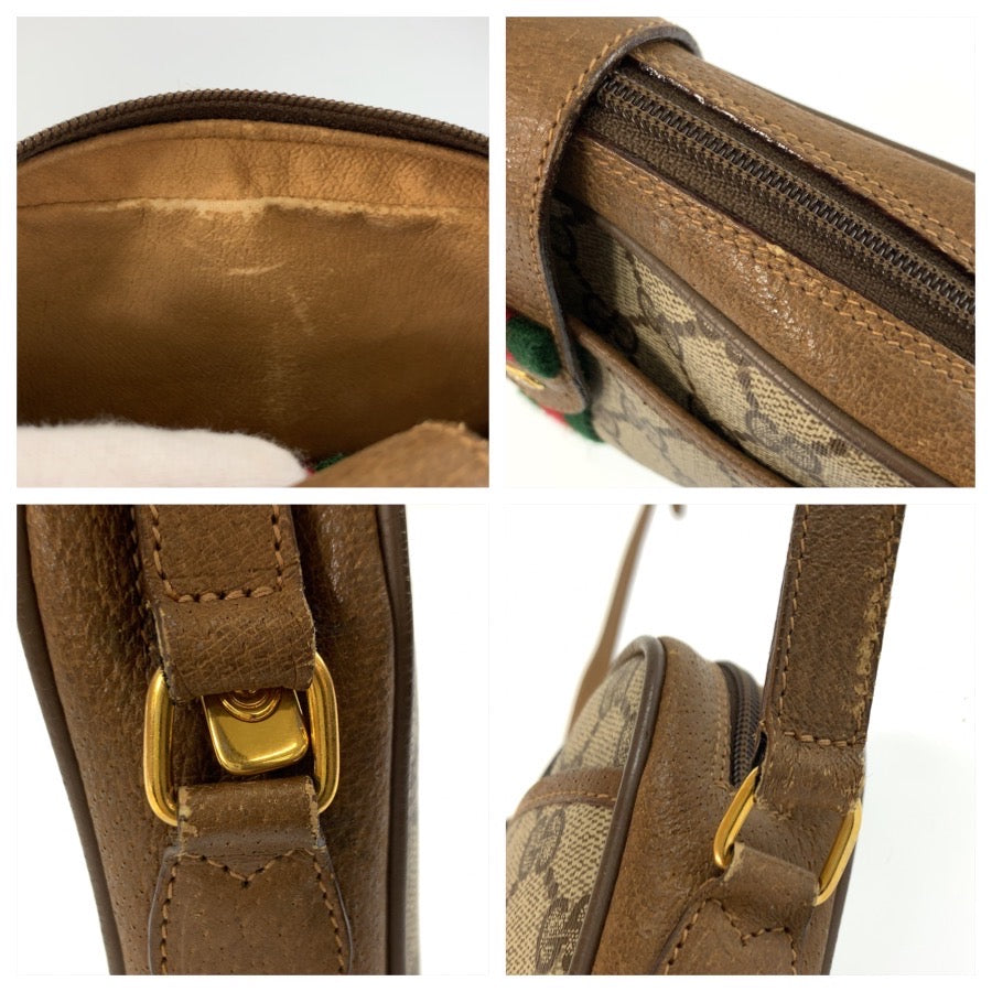 26196
GUCCI グッチ ヴィンテージ シェリーライン ベージュ ゴールド金具 GGスプリームキャンバス / レザー 116 02 055 ショルダーバッグ ポシェット レディース AB37