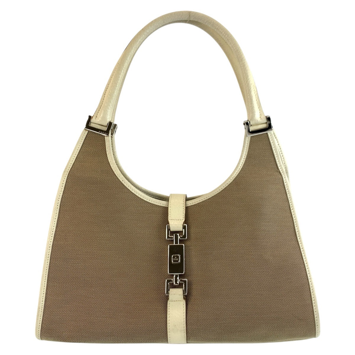 26198
GUCCI グッチ ジャッキー ベージュ アイボリー キャンバス / レザー 002 1067 ハンドバッグ トートバッグ レディース ABP45