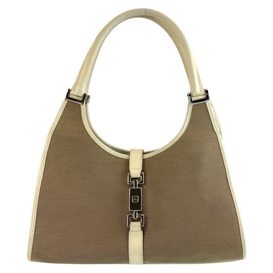 26198
GUCCI グッチ ジャッキー ベージュ アイボリー キャンバス / レザー 002 1067 ハンドバッグ トートバッグ レディース ABP45