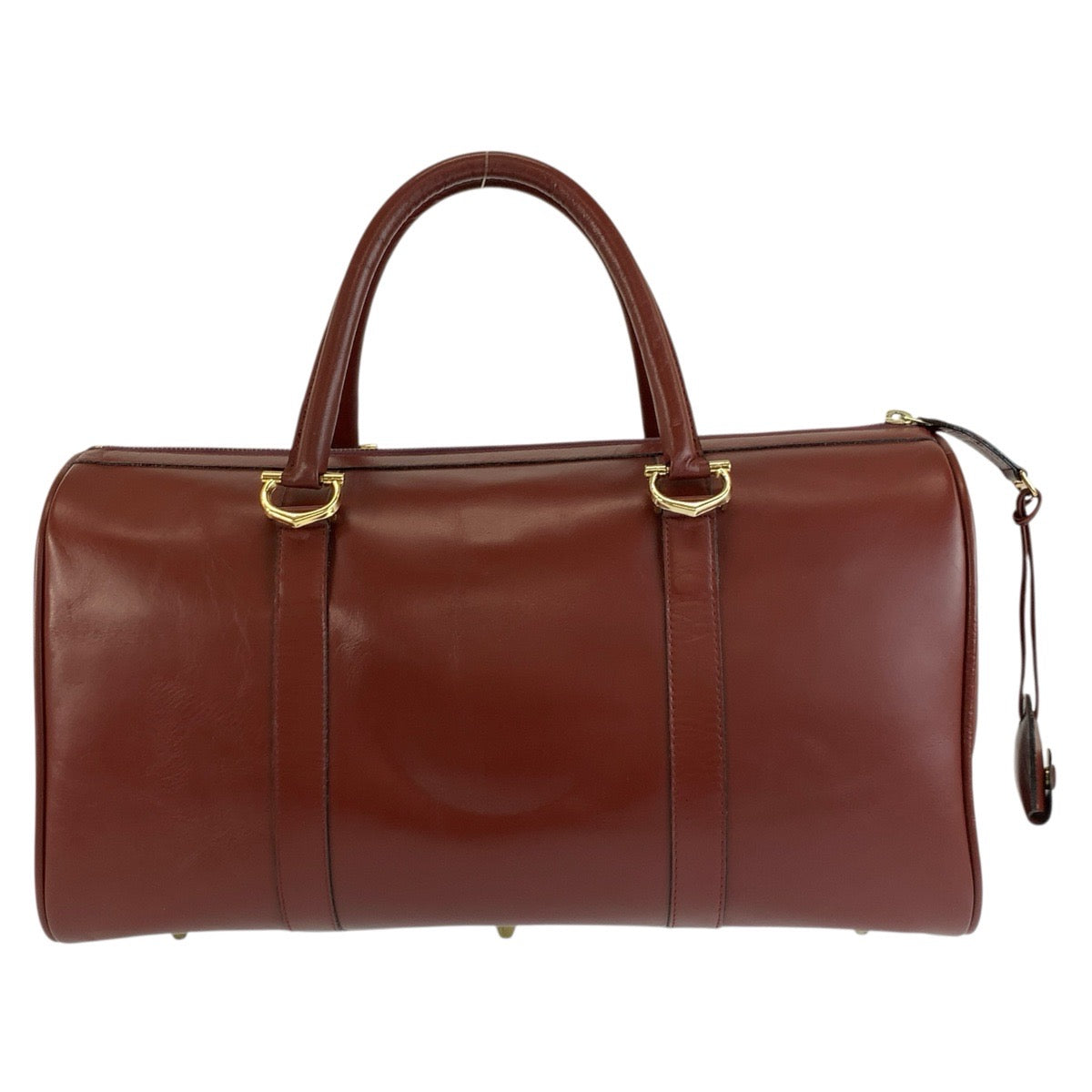 26199
CARTIER カルティエ ヴィンテージ マストライン ワインレッド ゴールド金具 レザー ボストンバッグ ハンドバッグ レディース ABP44