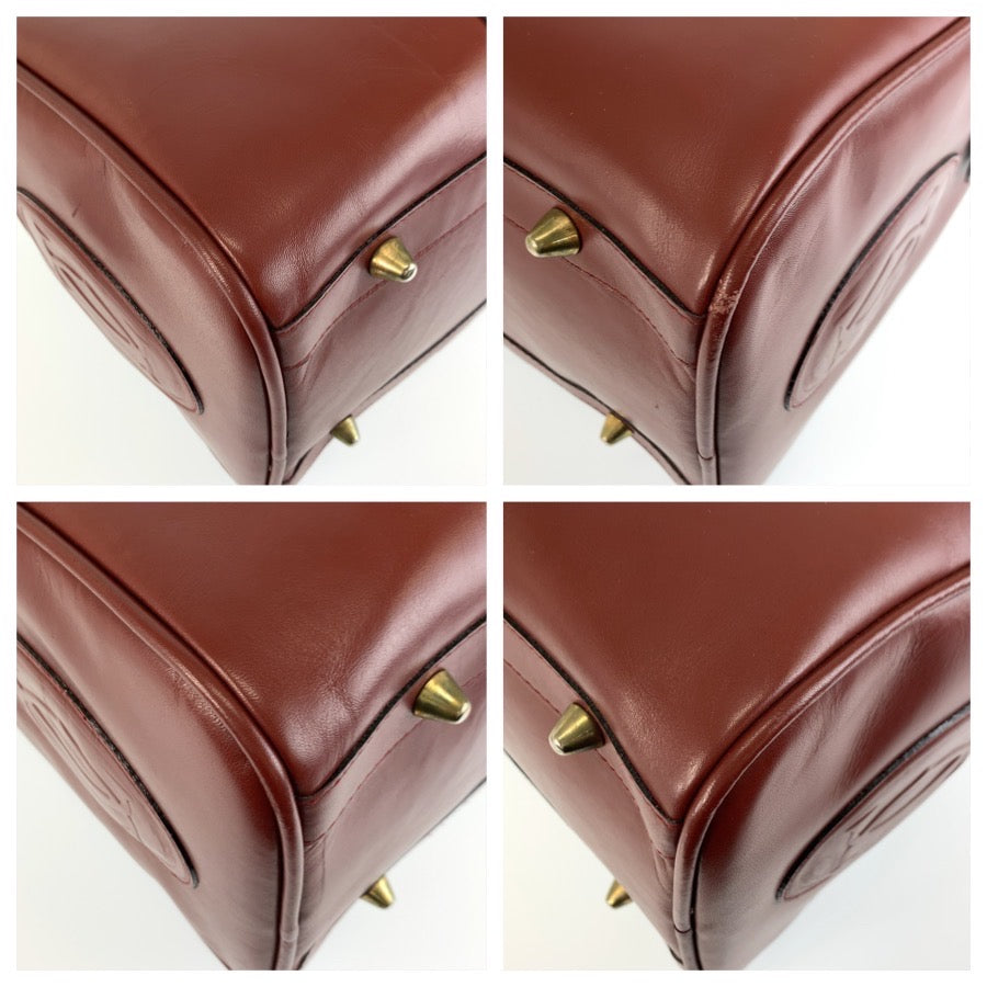 26199
CARTIER カルティエ ヴィンテージ マストライン ワインレッド ゴールド金具 レザー ボストンバッグ ハンドバッグ レディース ABP44