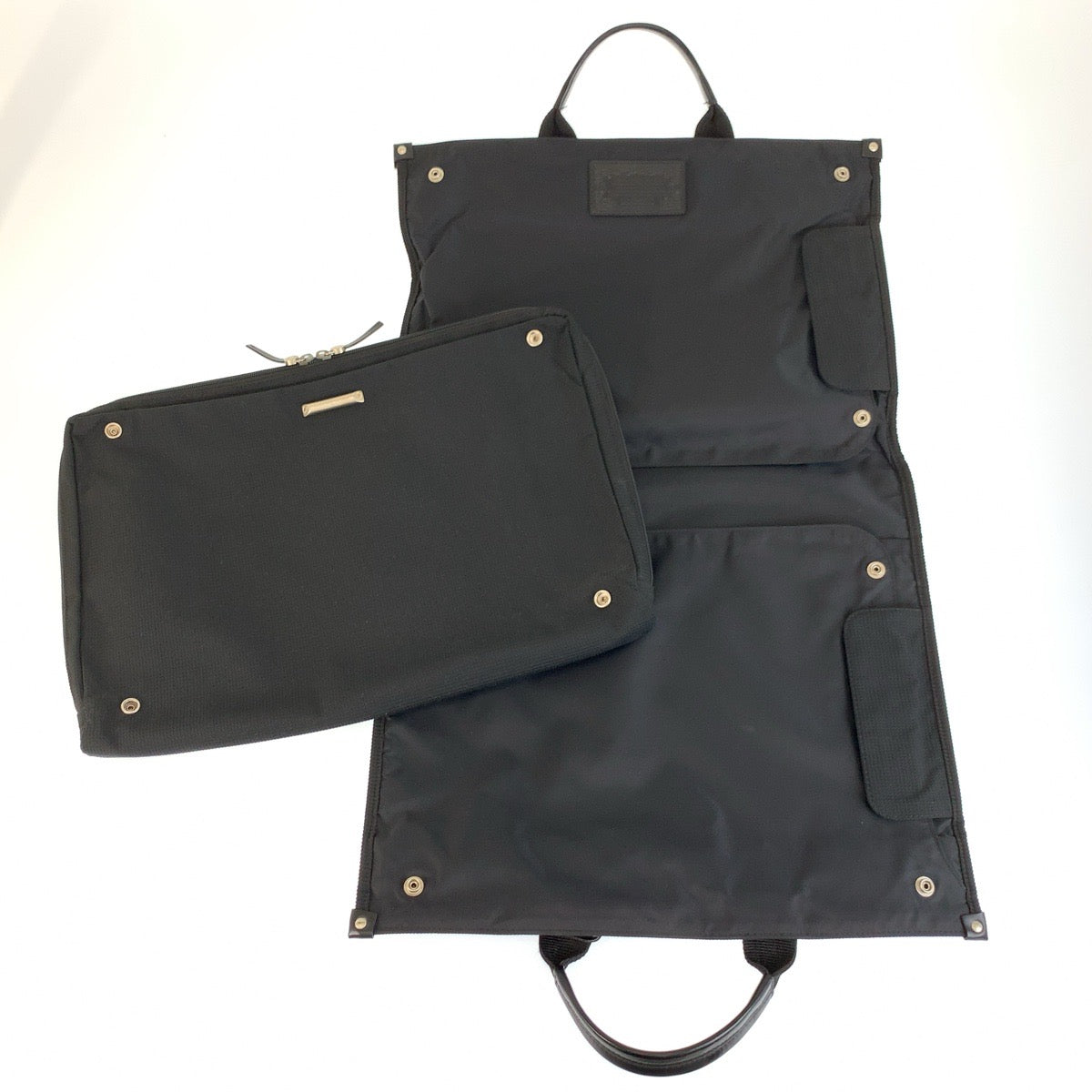 26200
HUNTING WORLD ハンティングワールド ブラック 黒 シルバー金具 キャンバス ビジネスバッグ ブリーフケース メンズ ABP23