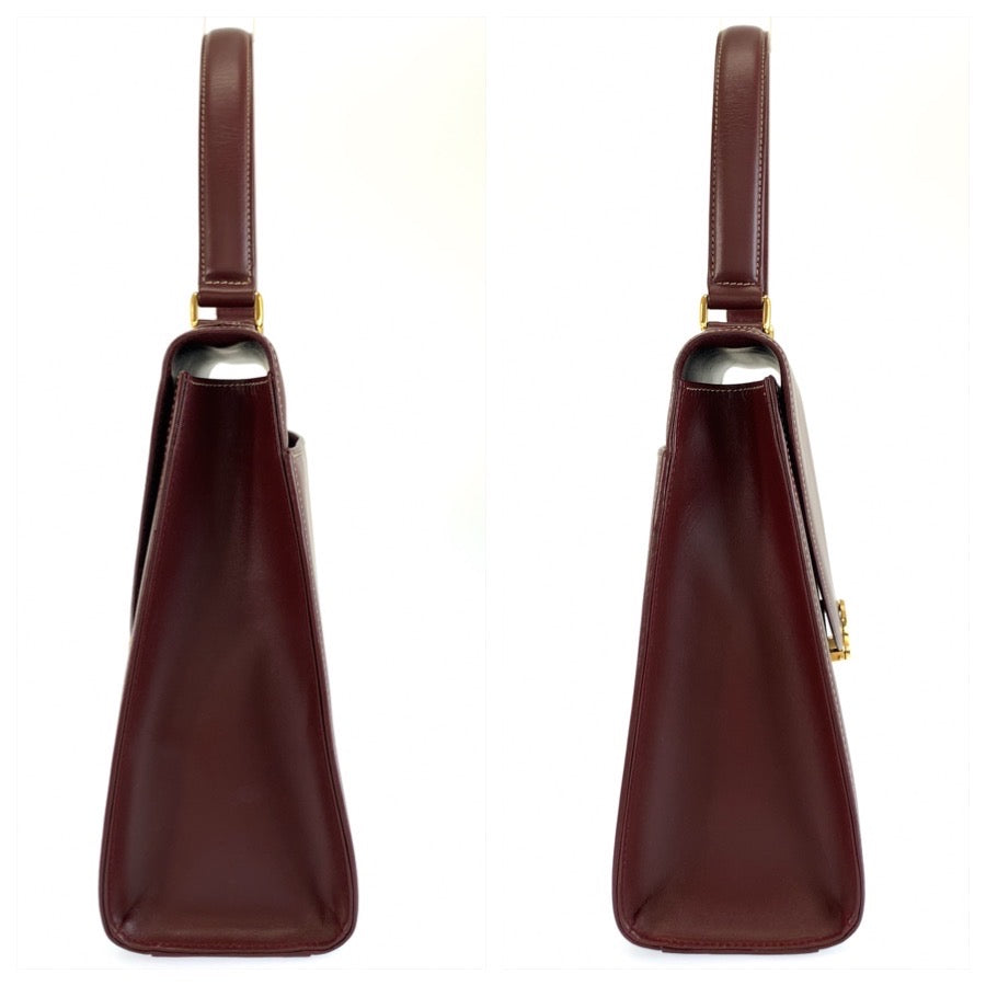 26207
CARTIER カルティエ ヴィンテージ マストライン ボルドー ゴールド金具 レザー ハンドバッグ レディース A44