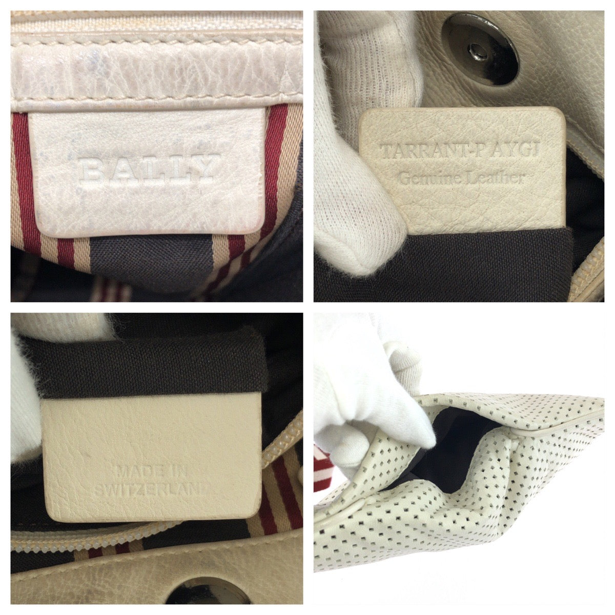 26209
BALLY バリー パンチングレザー ホワイト アイボリー シルバー金具 レザー ショルダーバッグ メッセンジャーバッグ レディース ABP23