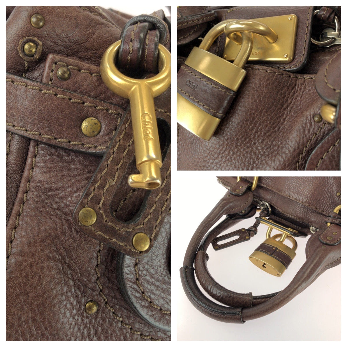 26210
Chloe クロエ ヴィンテージ パディントン ブラウン ゴールド金具 レザー ハンドバッグ ショルダーバッグ ミニボストンバッグ レディース ABP82