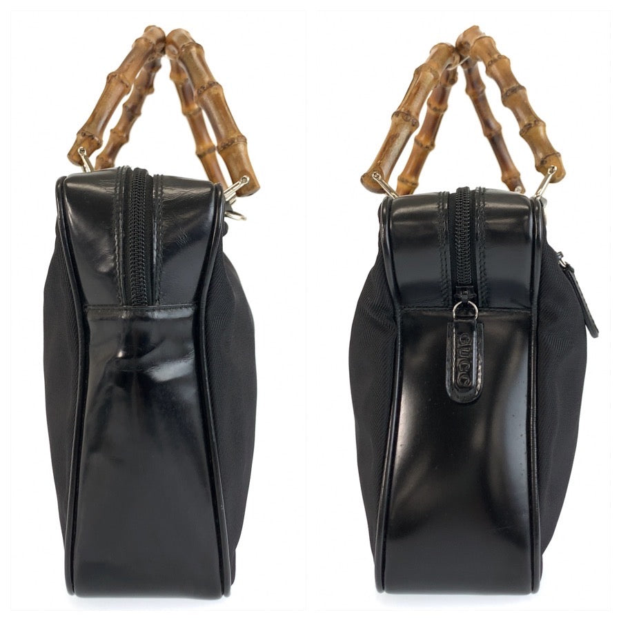26213
GUCCI グッチ バンブー ブラック 黒 シルバー金具 ナイロン / エナメル 000 2040 0538 ハンドバッグ ショルダーバッグ 2way レディース ABP23