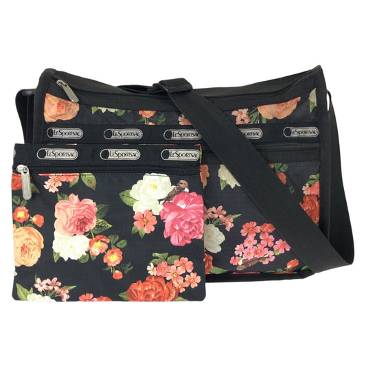 26215
LeSportsac レスポートサック Royal Rose DELUXE EVERYDAY BAG ブラック マルチカラー シルバー金具 ナイロン ショルダーバッグ レディース ABP3