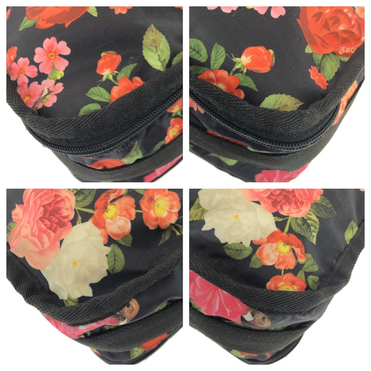 26215
LeSportsac レスポートサック Royal Rose DELUXE EVERYDAY BAG ブラック マルチカラー シルバー金具 ナイロン ショルダーバッグ レディース ABP3