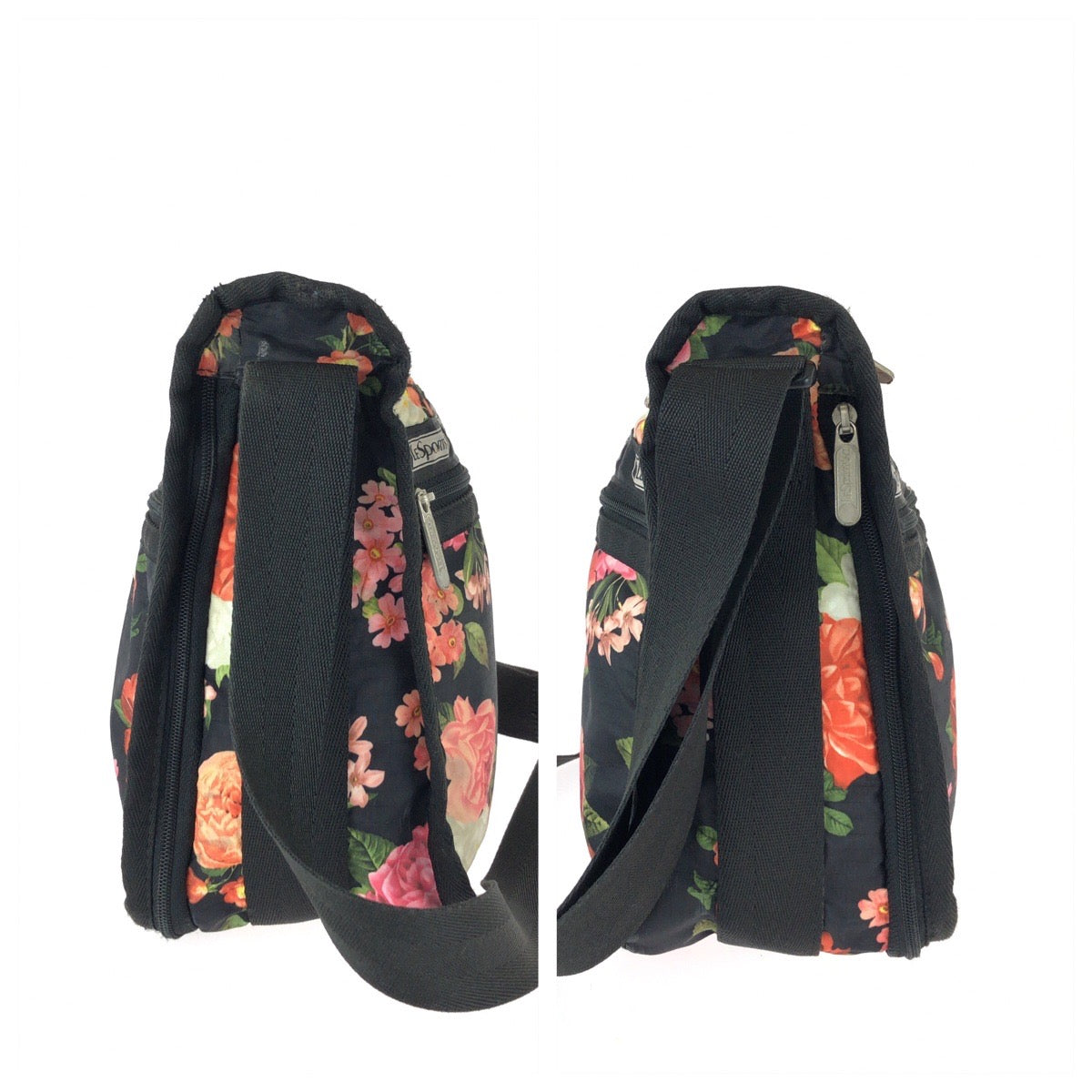 26215
LeSportsac レスポートサック Royal Rose DELUXE EVERYDAY BAG ブラック マルチカラー シルバー金具 ナイロン ショルダーバッグ レディース ABP3