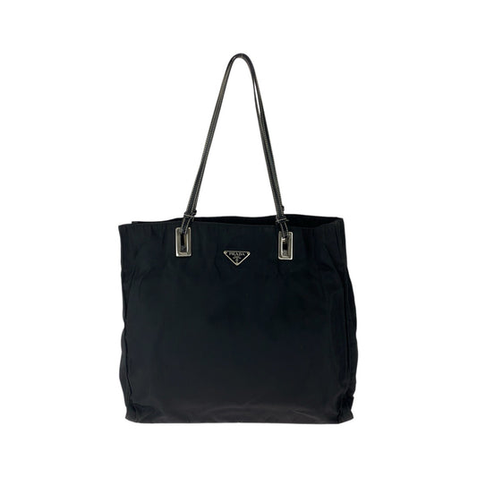 26219
PRADA プラダ テスート 三角ロゴプレート ブラック 黒 シルバー金具 ナイロン / レザー トートバッグ ショルダーバッグ レディース ABP35
