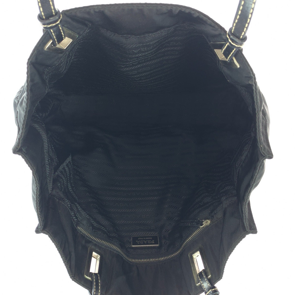 26219
PRADA プラダ テスート 三角ロゴプレート ブラック 黒 シルバー金具 ナイロン / レザー トートバッグ ショルダーバッグ レディース ABP35