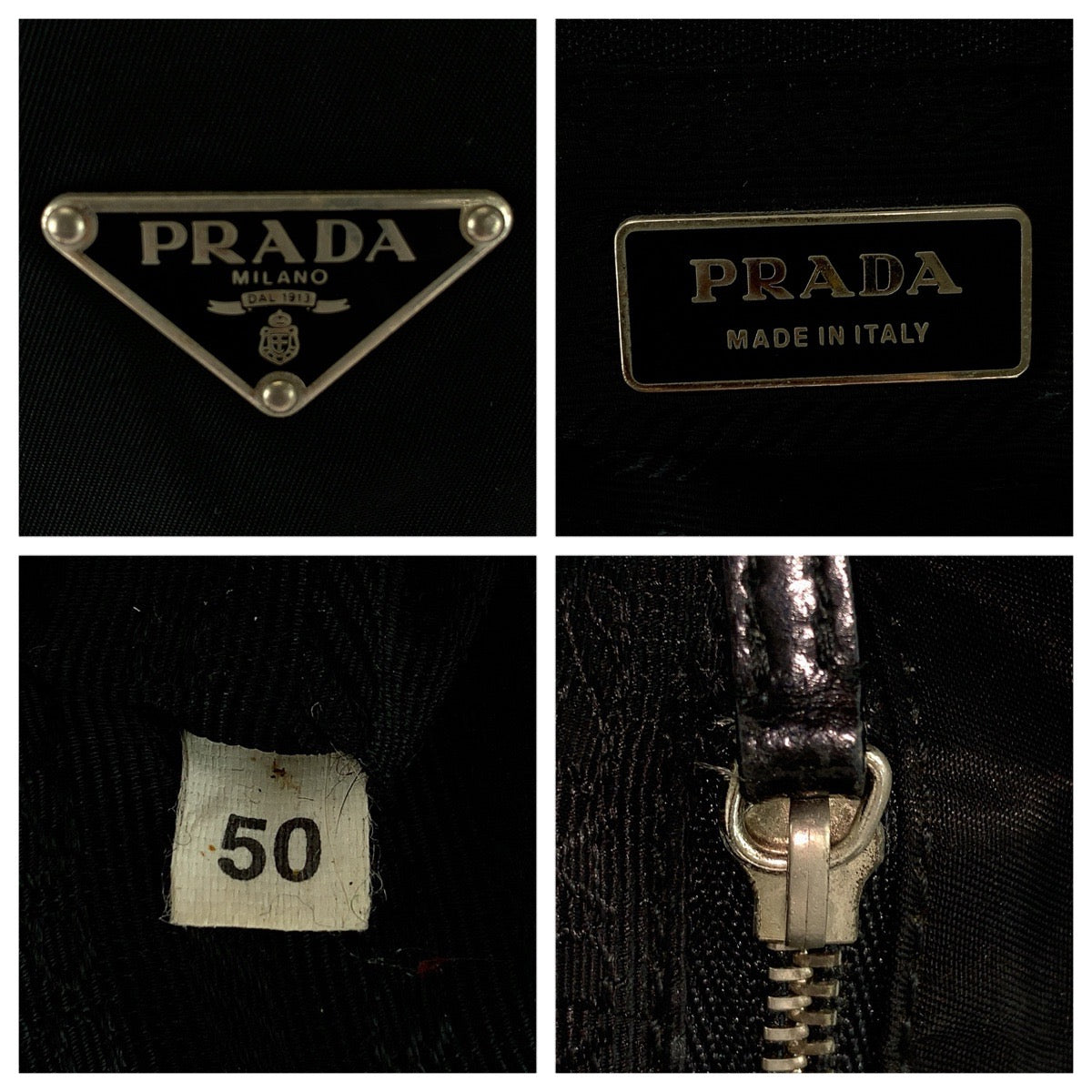 26219
PRADA プラダ テスート 三角ロゴプレート ブラック 黒 シルバー金具 ナイロン / レザー トートバッグ ショルダーバッグ レディース ABP35