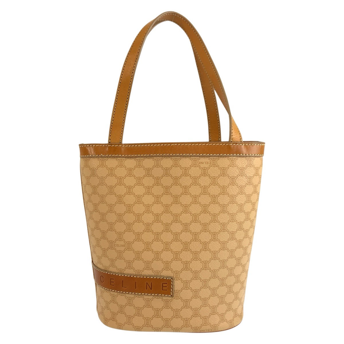 26221
CELINE セリーヌ ヴィンテージ マカダム ベージュ ブラウン PVC MC00/2 トートバッグ ハンドバッグ レディース ABP49