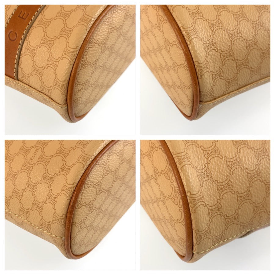 26221
CELINE セリーヌ ヴィンテージ マカダム ベージュ ブラウン PVC MC00/2 トートバッグ ハンドバッグ レディース ABP49