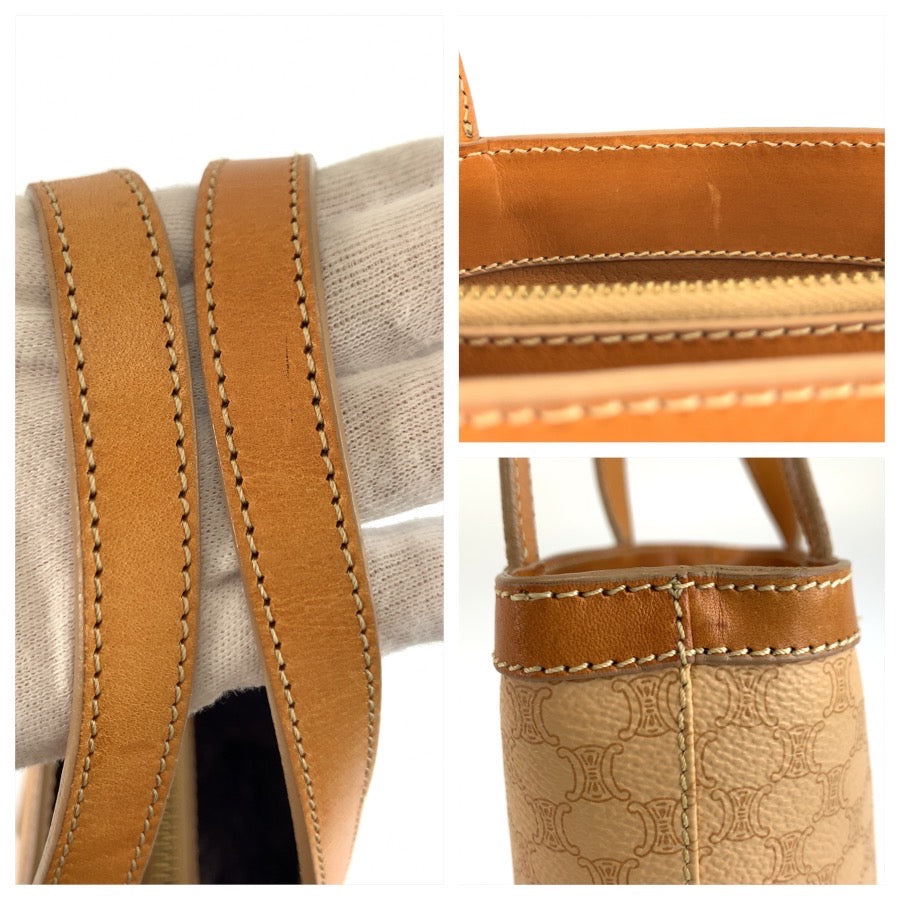 26221
CELINE セリーヌ ヴィンテージ マカダム ベージュ ブラウン PVC MC00/2 トートバッグ ハンドバッグ レディース ABP49