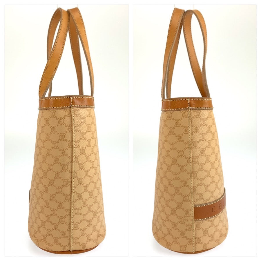26221
CELINE セリーヌ ヴィンテージ マカダム ベージュ ブラウン PVC MC00/2 トートバッグ ハンドバッグ レディース ABP49