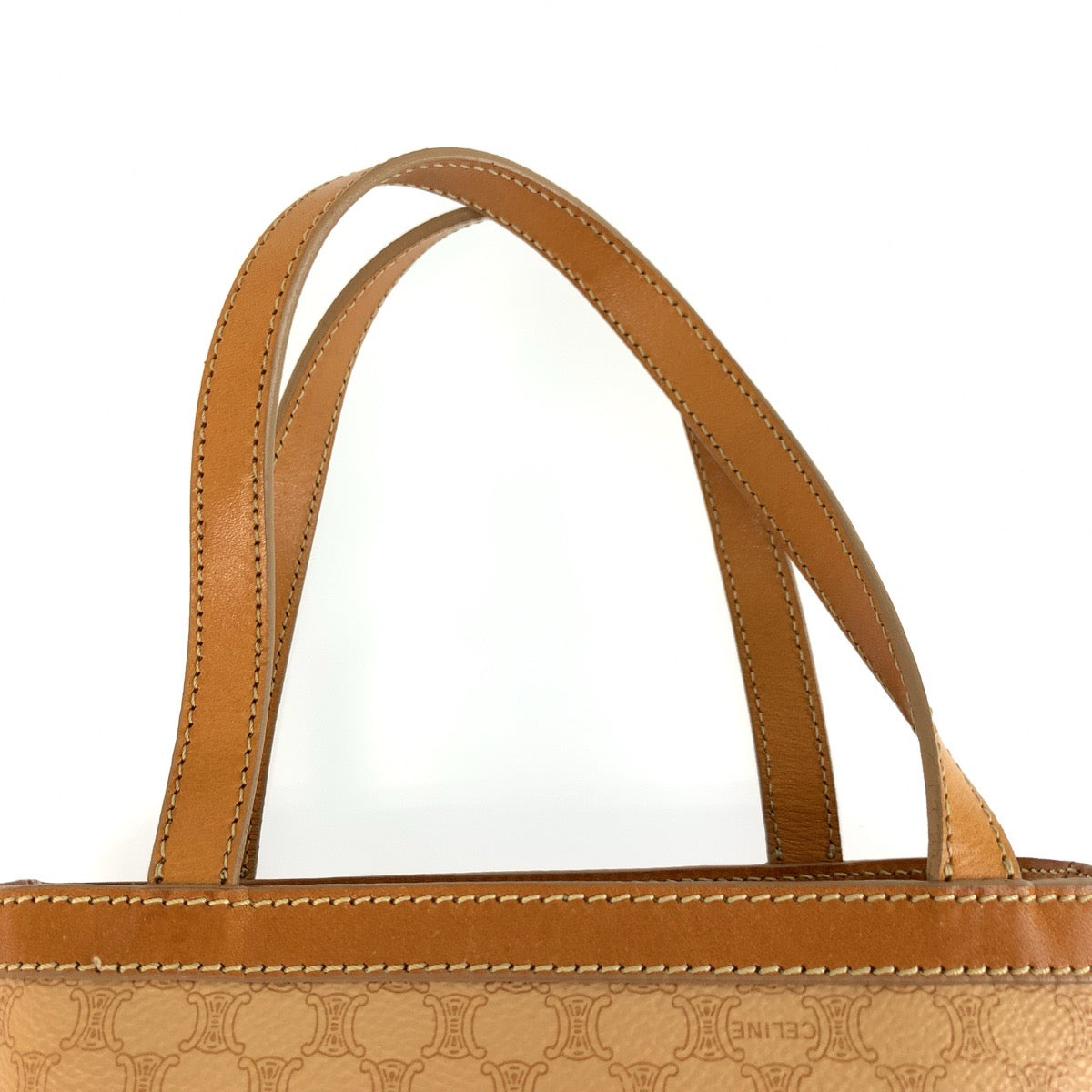 26221
CELINE セリーヌ ヴィンテージ マカダム ベージュ ブラウン PVC MC00/2 トートバッグ ハンドバッグ レディース ABP49