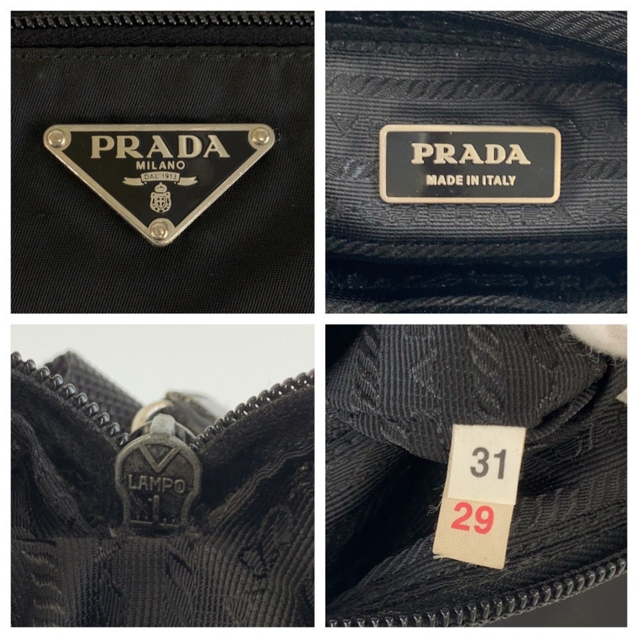 26222
PRADA プラダ テスート 三角ロゴプレート ブラック 黒 シルバー金具 ナイロン ショルダーバッグ カメラバッグ ポシェット メンズ ABP37