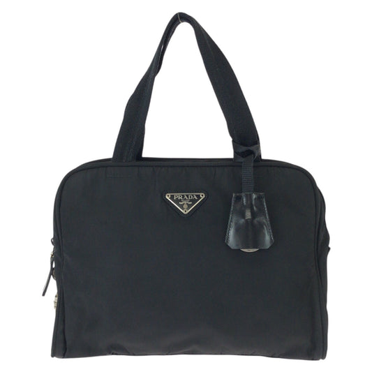 26223
PRADA プラダ テスート 三角ロゴプレート ブラック 黒 シルバー金具 ナイロン ハンドバッグ レディース B21