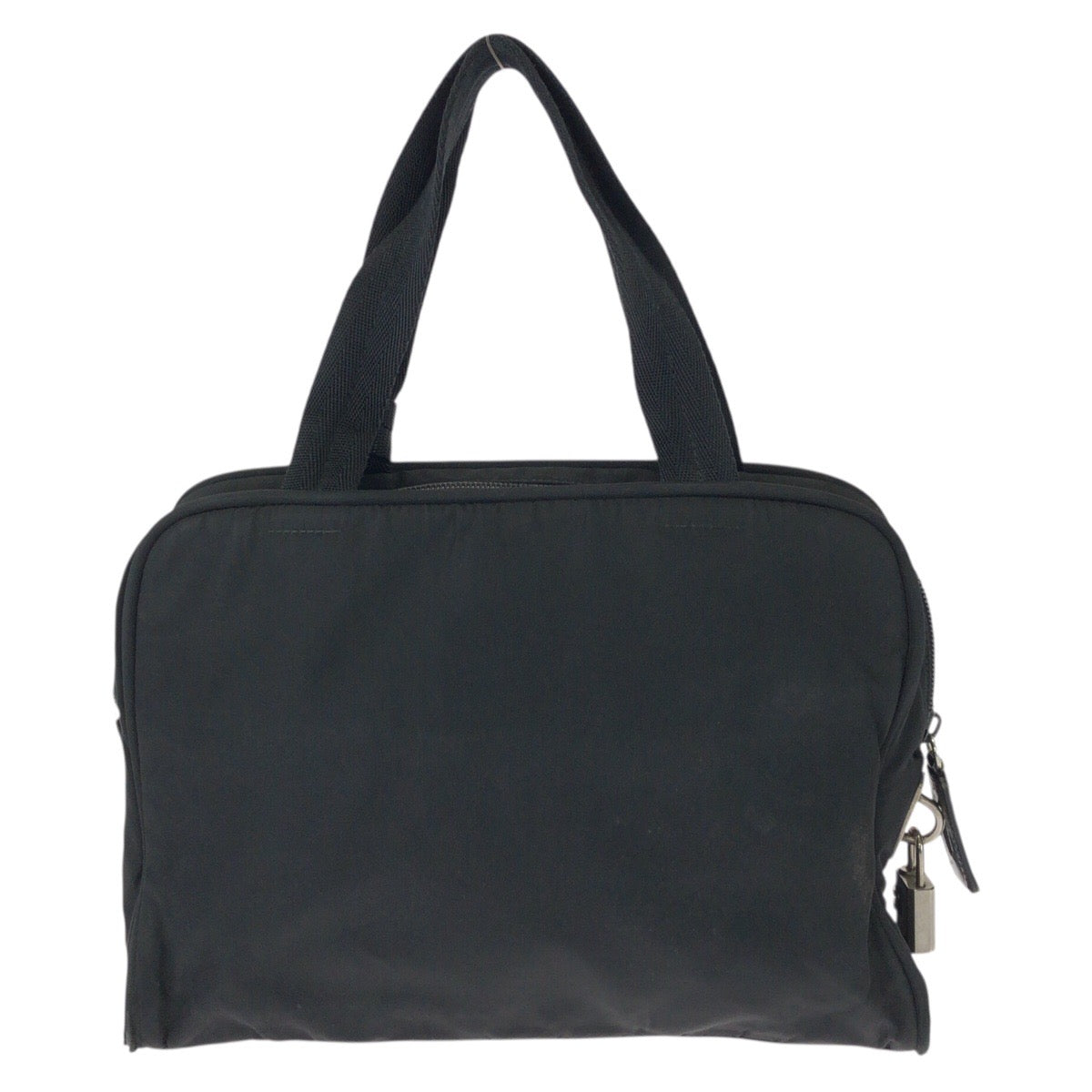 26223
PRADA プラダ テスート 三角ロゴプレート ブラック 黒 シルバー金具 ナイロン ハンドバッグ レディース B21