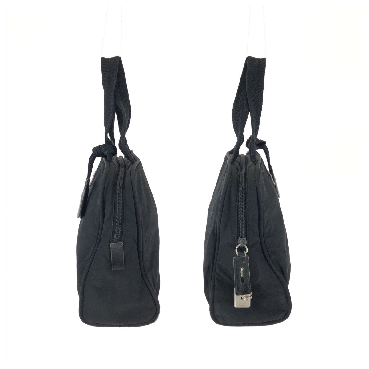 26223
PRADA プラダ テスート 三角ロゴプレート ブラック 黒 シルバー金具 ナイロン ハンドバッグ レディース B21