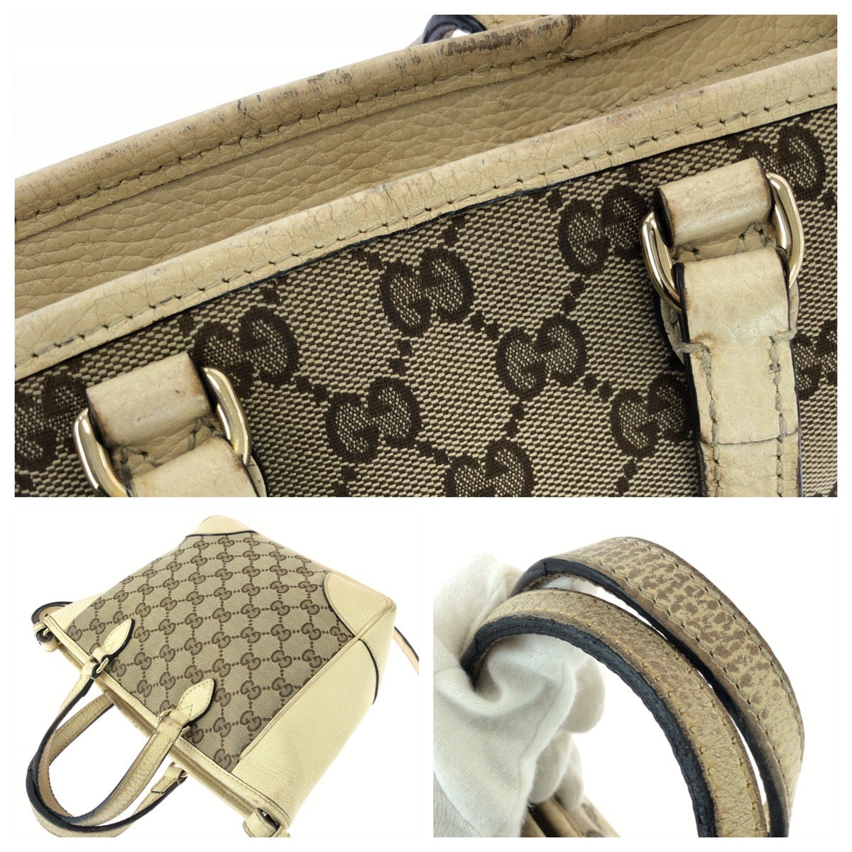 26228
GUCCI グッチ 2way ベージュ ゴールド金具 GGキャンバス / レザー 449241 ショルダーバッグ ハンドバッグ レディース AB35