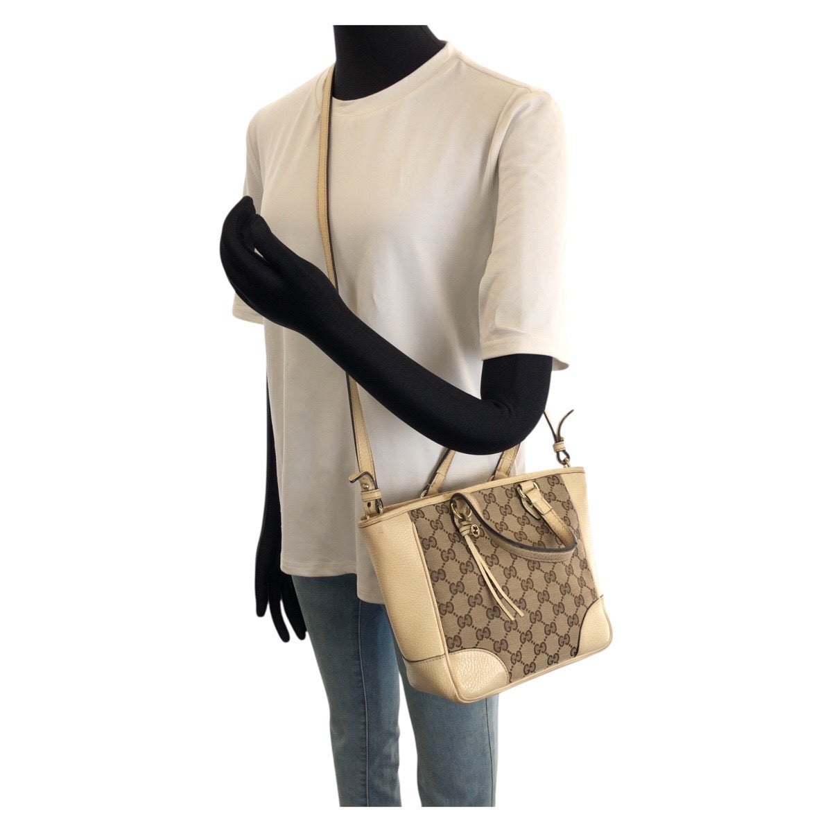 26228
GUCCI グッチ 2way ベージュ ゴールド金具 GGキャンバス / レザー 449241 ショルダーバッグ ハンドバッグ レディース AB35
