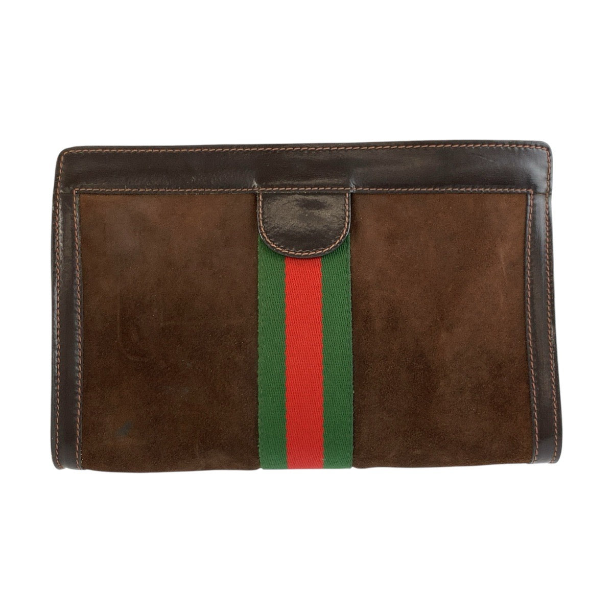 26229
GUCCI グッチ ヴィンテージ シェリーライン ブラウン スウェード / レザー クラッチバッグ セカンドバッグ 男女兼用 レディース ABP21