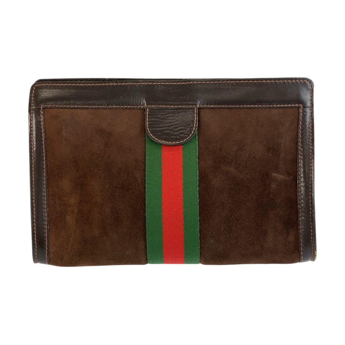 26229
GUCCI グッチ ヴィンテージ シェリーライン ブラウン スウェード / レザー クラッチバッグ セカンドバッグ 男女兼用 レディース ABP21