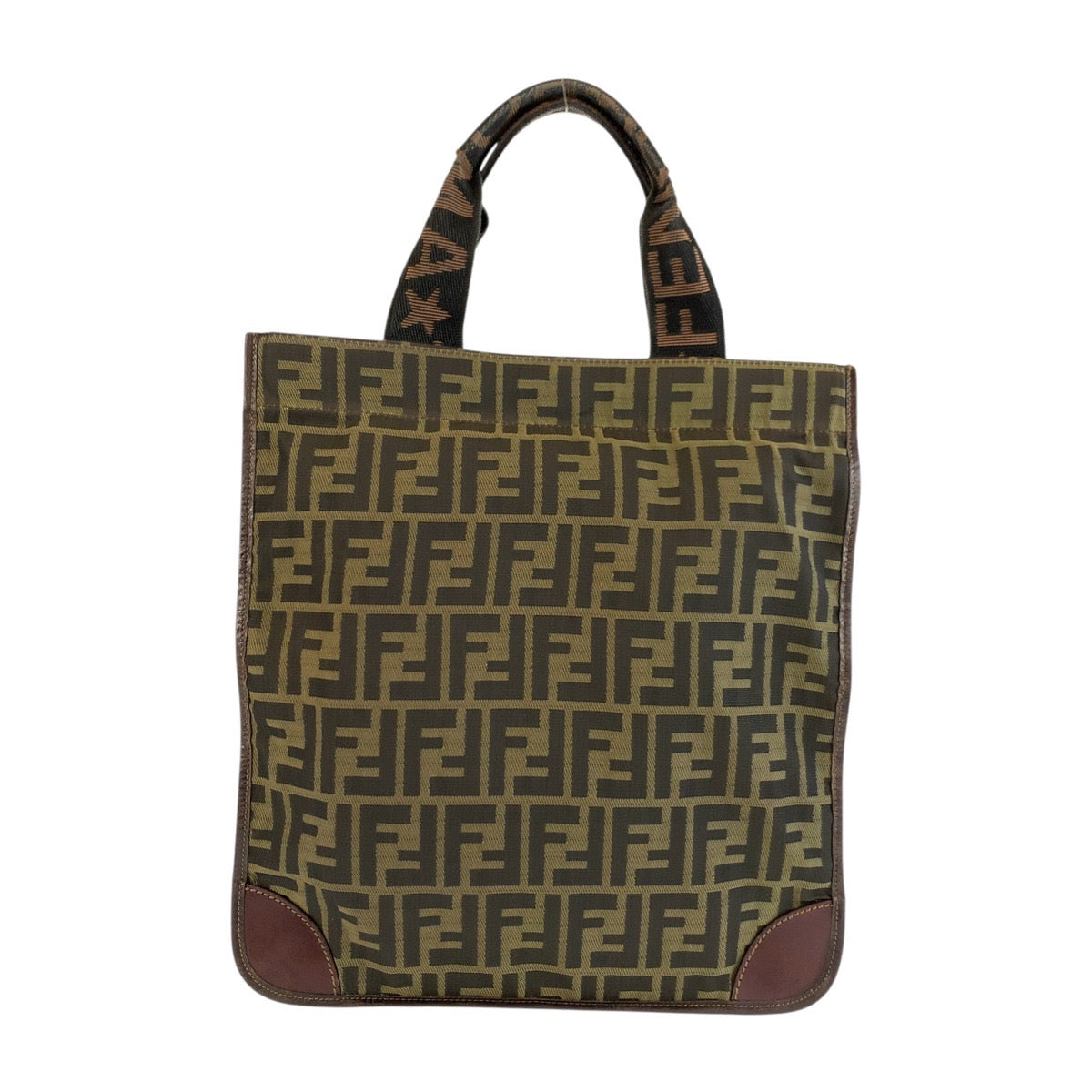 26231
FENDI フェンディ ズッカ ブラウン シルバー金具 キャンバス / レザー トートバッグ ハンドバッグ レディース ABP30