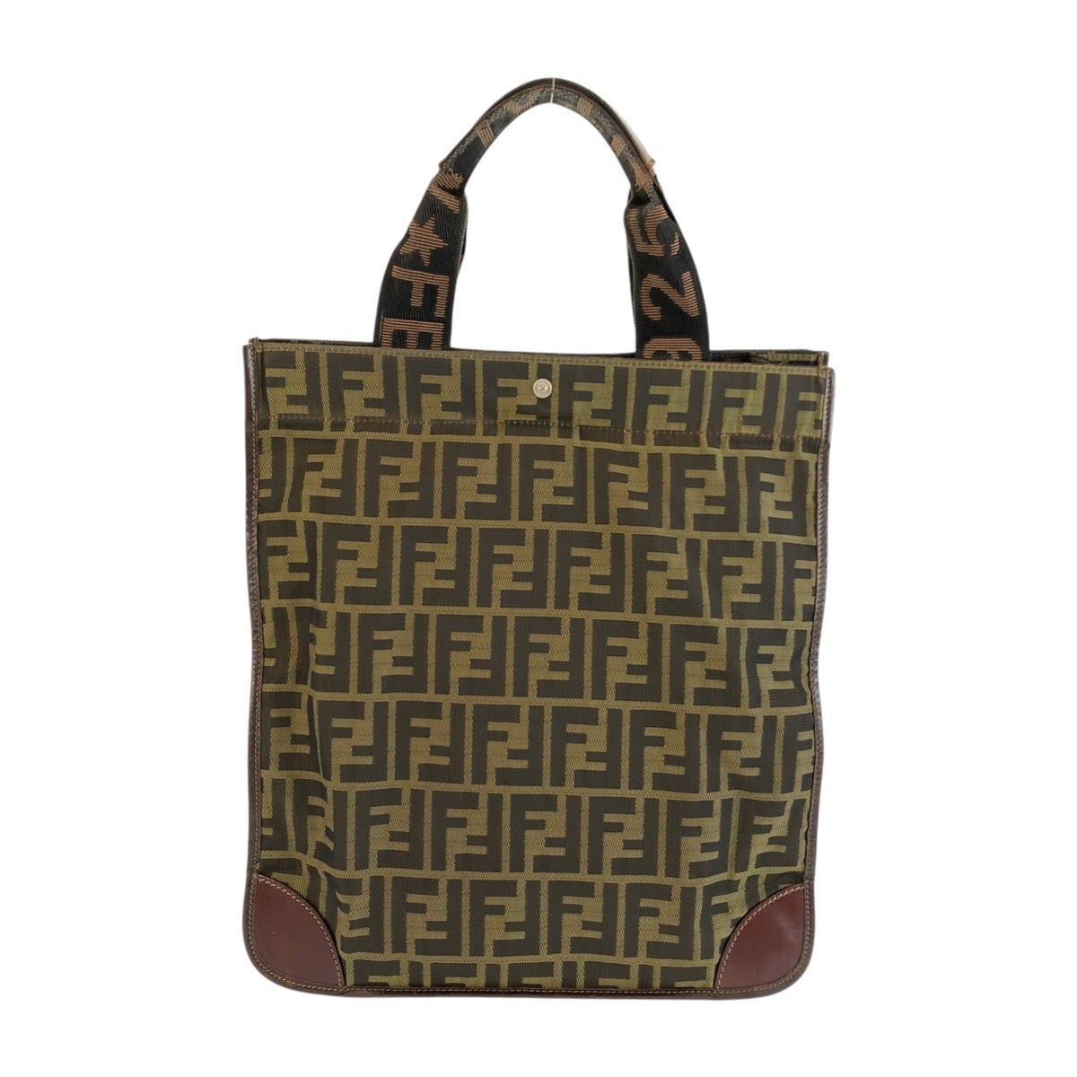 26231
FENDI フェンディ ズッカ ブラウン シルバー金具 キャンバス / レザー トートバッグ ハンドバッグ レディース ABP30